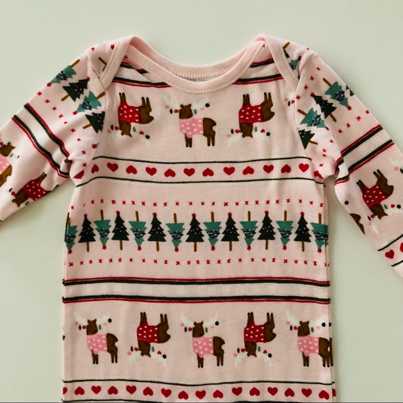 Baby Girl Holiday Pink Romper Jumpsuit Christmas - Picture 2 of 7